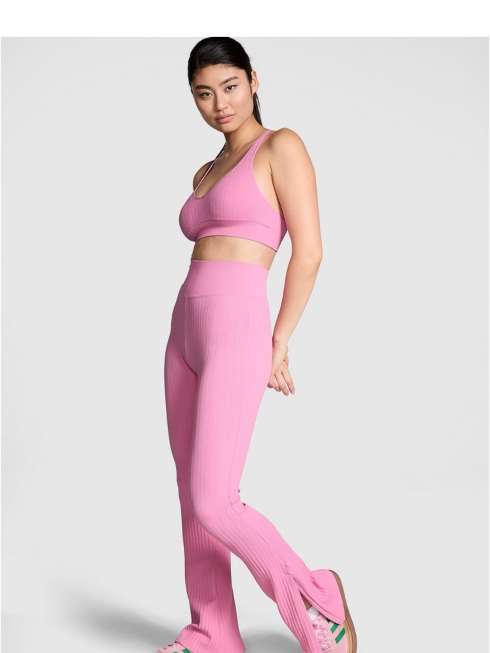 PINK Victoria's Secret ribbed flare leggings